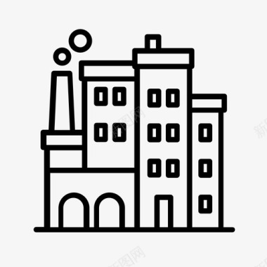 城市建筑物城镇图标图标