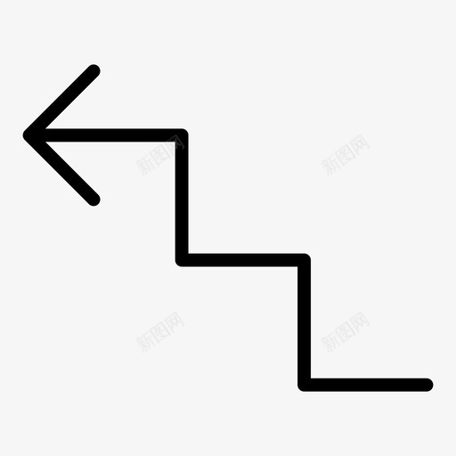 楼上箭头台阶图标svg_新图网 https://ixintu.com 台阶 建筑标志轮廓 楼上 箭头