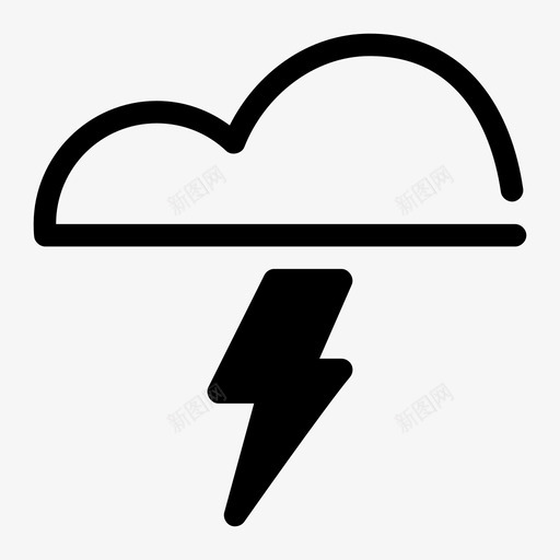 天气预报云闪电图标svg_新图网 https://ixintu.com 云 天气预报 闪电 雨 雷