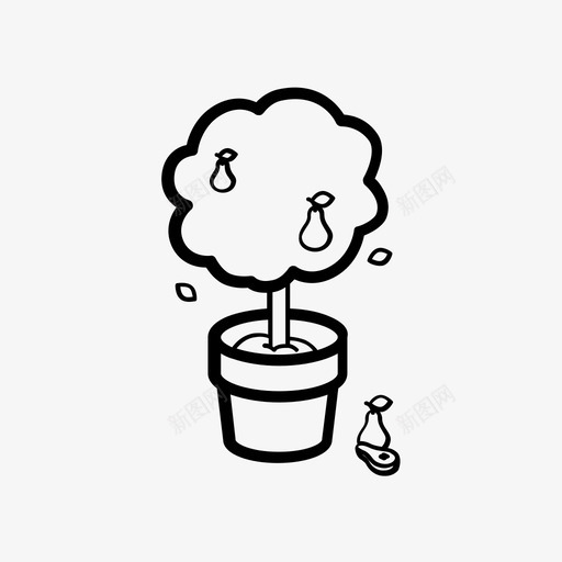 花盆里的梨树盆里的梨树水果图标svg_新图网 https://ixintu.com 叶子 树 水果 盆里的梨树 花园里的植物 花盆里的梨树