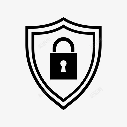 锁城堡安全图标svg_新图网 https://ixintu.com 保安 城堡 安全 盾牌 锁