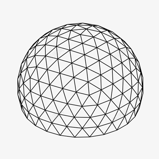 测地线穹顶建筑几何学图标svg_新图网 https://ixintu.com 六边形 几何学 建筑 测地线穹顶 球体 结构