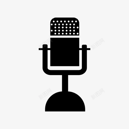 麦克风播客广播图标svg_新图网 https://ixintu.com 广播 录音 播客 麦克风