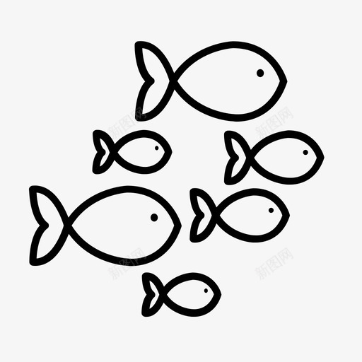 鱼水族馆鱼店图标svg_新图网 https://ixintu.com 宠物鱼 水族馆 鱼 鱼店 鱼群