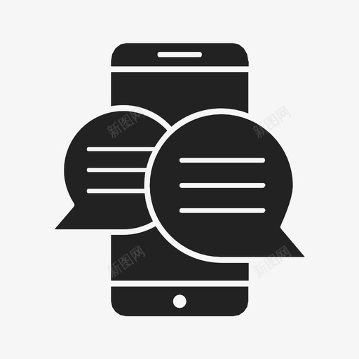 智能手机信息聊天设备图标svg_新图网 https://ixintu.com 手机 智能手机信息 聊天 设备