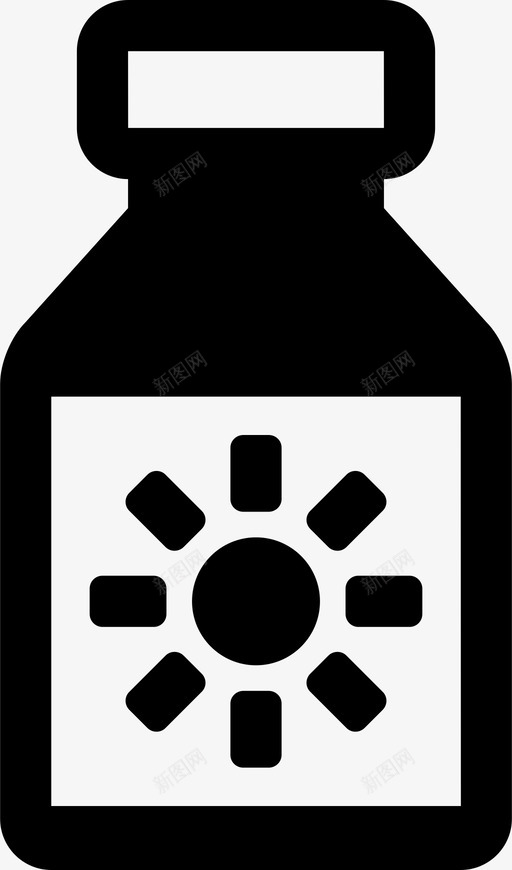 防晒霜海滩油图标svg_新图网 https://ixintu.com 充满生活方式 放松 油 海洋 海滩 防晒霜