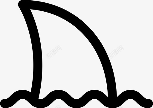 鱼翅警觉危险图标svg_新图网 https://ixintu.com 冒险和游戏 危险 水面 海洋 游泳 警觉 鱼翅