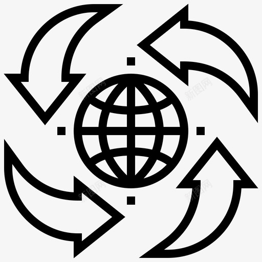 生态能源地球图标svg_新图网 https://ixintu.com 地球 循环利用 生态 能源