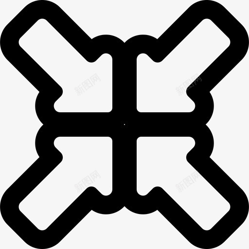 折叠四箭头界面按钮轮廓通用界面图标svg_新图网 https://ixintu.com 折叠四箭头界面按钮轮廓 通用界面