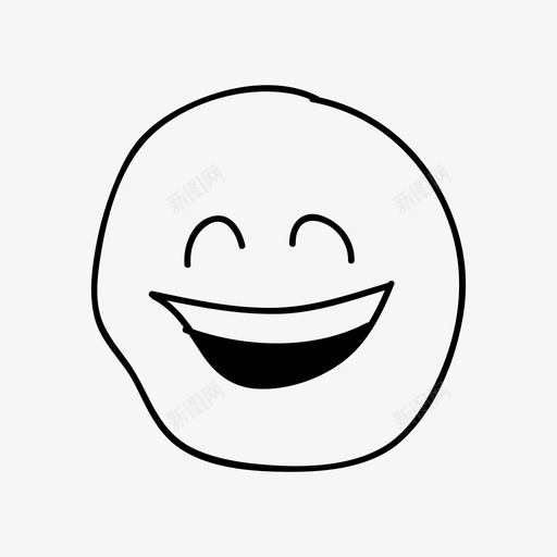 笑表情画手图标svg_新图网 https://ixintu.com 开心 手 手绘表情 画 笑表情