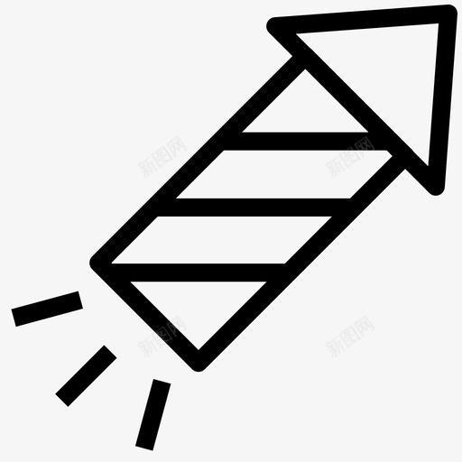 火箭圣诞节烟花图标svg_新图网 https://ixintu.com 假日 圣诞线图标 圣诞节 火箭 烟花
