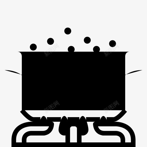 炉子上的锅煮沸炊具图标svg_新图网 https://ixintu.com 炉子上的锅 炊具 烹饪 煮沸 美味的烹饪字形