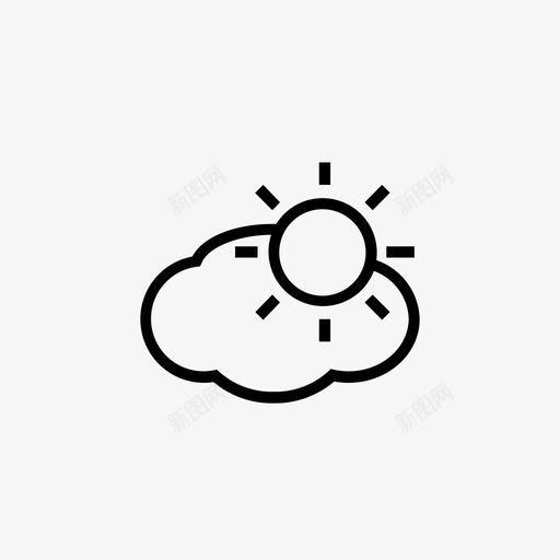 太阳云阳光图标svg_新图网 https://ixintu.com 云 天气 太阳 阳光