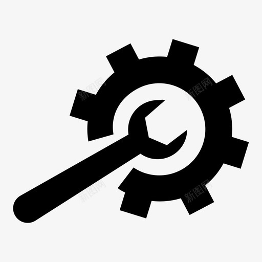 工具齿轮扳手图标svg_新图网 https://ixintu.com 工具 扳手 齿轮