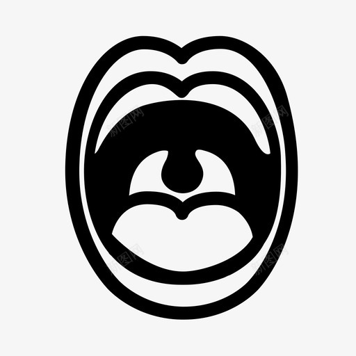 口腔牙科口腔卫生图标svg_新图网 https://ixintu.com 口腔 口腔卫生 悬雍垂 牙科 舌头 迷你图标集固体牙科牙科