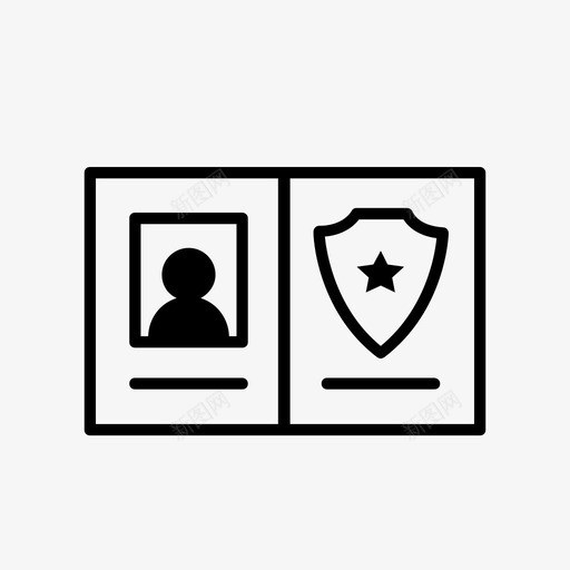 警长警察身份证图标svg_新图网 https://ixintu.com 执法部门 警察 警察证件照 警长 身份证