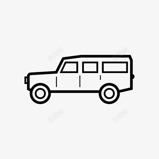 四驱轿车路虎图标svg_新图网 https://ixintu.com 四驱 简易车 路虎 轿车
