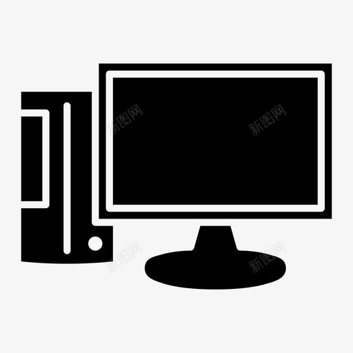 电脑台式机家用电脑图标svg_新图网 https://ixintu.com 个人电脑 台式机 家用电脑 工作站 电脑