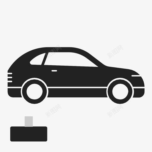 紧凑型四座汽车交通工具图标svg_新图网 https://ixintu.com 交通工具 汽车 紧凑型四座 车轮