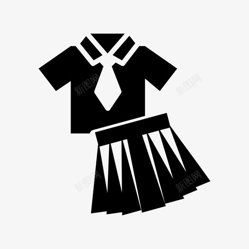 制服女孩校服图标svg_新图网 https://ixintu.com 制服 女孩 学习 校服