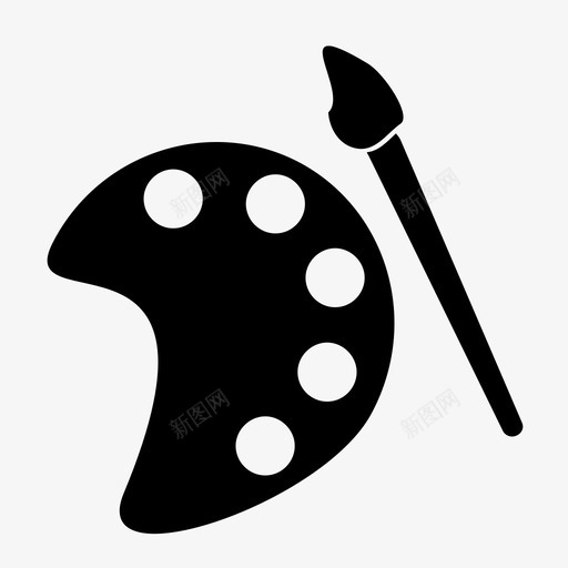绘画艺术画笔图标svg_新图网 https://ixintu.com 画笔 绘画 艺术 调色板 颜色