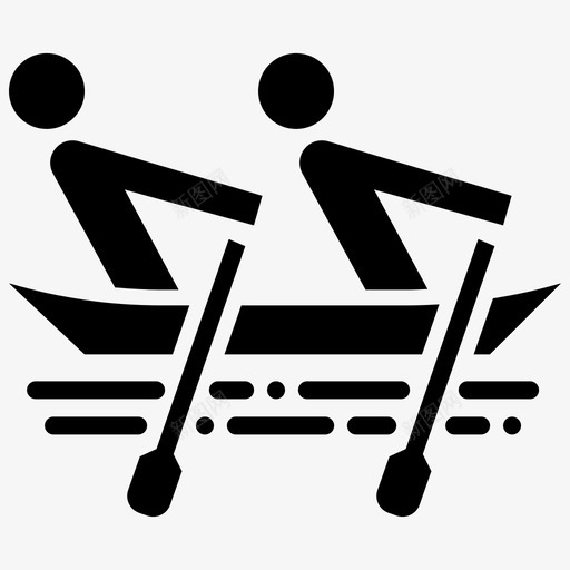 划船活动独木舟图标svg_新图网 https://ixintu.com 划桨 划船 水 活动 独木舟 野营和户外雕文
