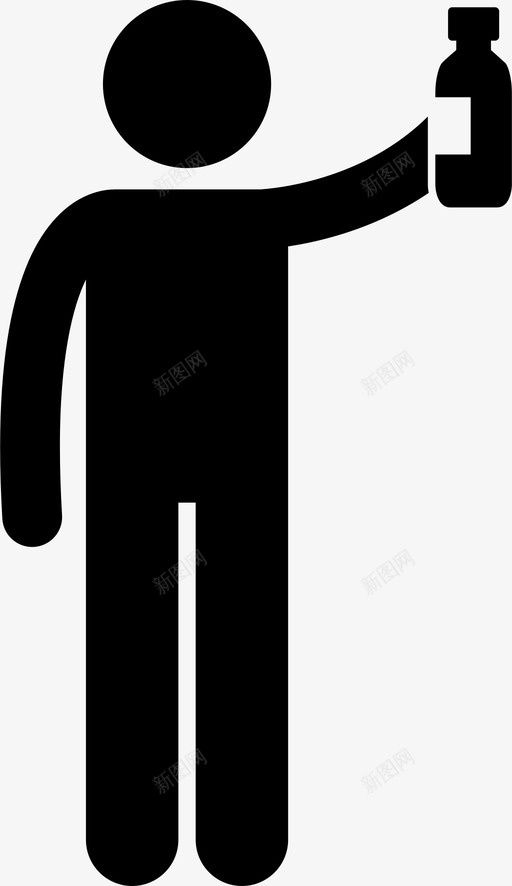 药瓶托瓶人图标svg_新图网 https://ixintu.com 人 保健品 托瓶 药瓶 补充剂
