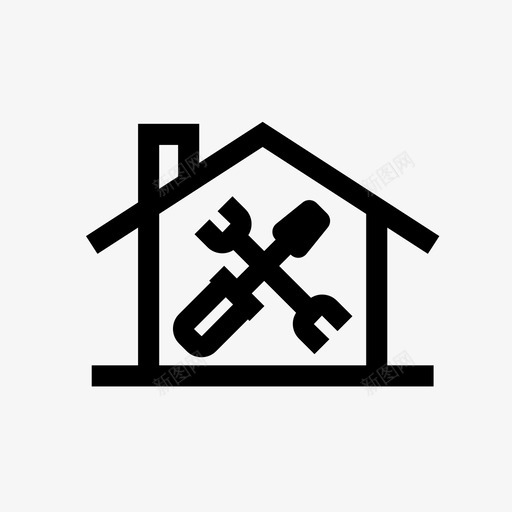 家庭维修房屋服务图标svg_新图网 https://ixintu.com 家庭维修 工具 房屋 服务 迷你图标集商业商店财务