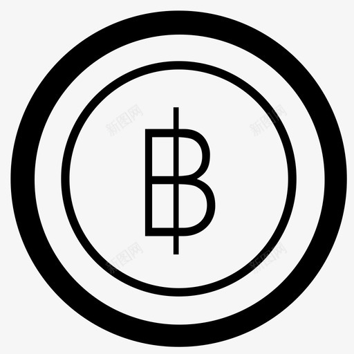 泰铢币货币付款图标svg_新图网 https://ixintu.com 付款 泰铢币 货币