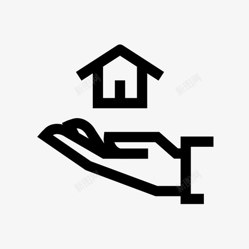 财产保险手房子图标svg_新图网 https://ixintu.com 保护 房子 手 财产保险 迷你图标集商铺金融