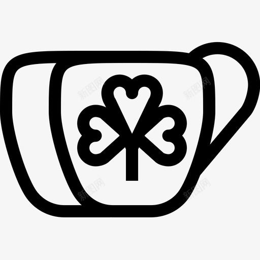 有三叶草的杯子三叶草饮料图标svg_新图网 https://ixintu.com 三叶草 幸运 有三叶草的杯子 美味的圣帕特里克节 饮料