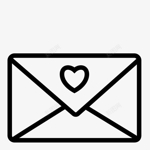 信息心情书图标svg_新图网 https://ixintu.com 信息 发送 心 情书 邮件