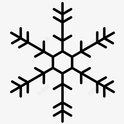 雪花圣诞节寒冷图标svg_新图网 https://ixintu.com 冬天 冰冻的星星 圣诞节 寒冷 雪花