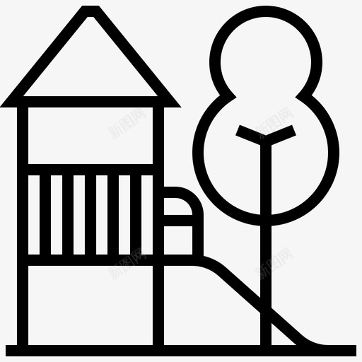 公园城市元素图标svg_新图网 https://ixintu.com 元素 公园 城市 城市元素 基础设施 游乐场 滑梯
