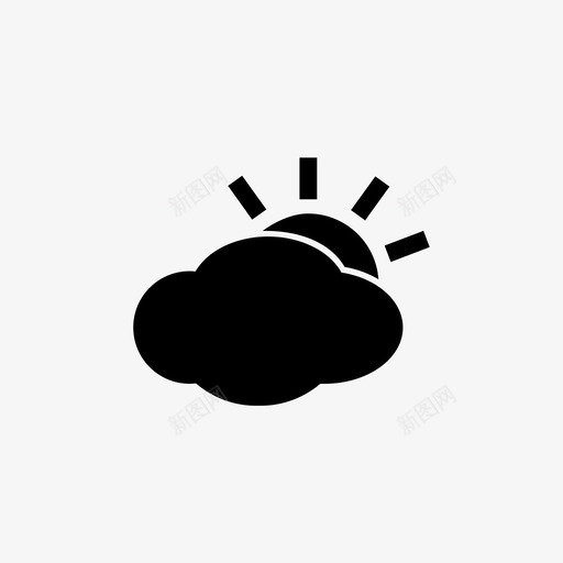 天气云多云图标svg_新图网 https://ixintu.com 云 多云 天气 移动用户界面 阳光