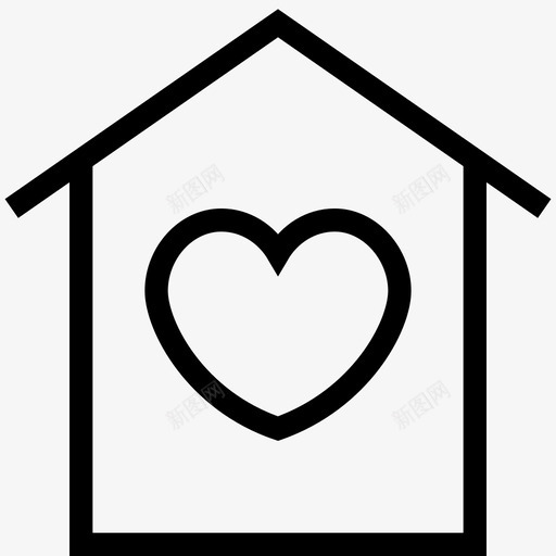爱家幸福家心图标svg_新图网 https://ixintu.com 家 幸福家 心 爱和浪漫线图标 爱家