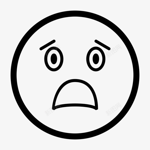 恐惧表情表情符号哦图标svg_新图网 https://ixintu.com 吓人 哦 恐惧表情 表情符号