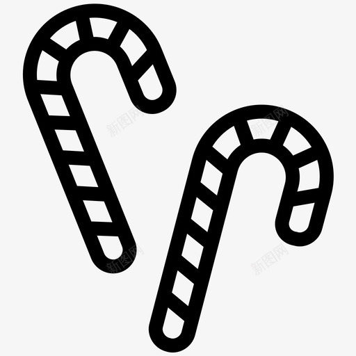 糖果手杖圣诞节装饰图标svg_新图网 https://ixintu.com 假日 圣诞线图标 圣诞节 糖果手杖 装饰 装饰品