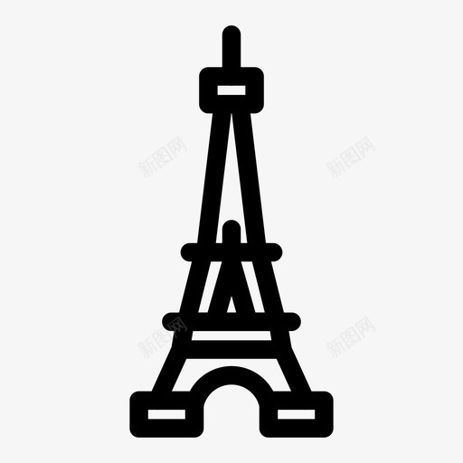 埃菲尔铁塔大厦法国图标svg_新图网 https://ixintu.com 埃菲尔铁塔 大厦 建筑 法国