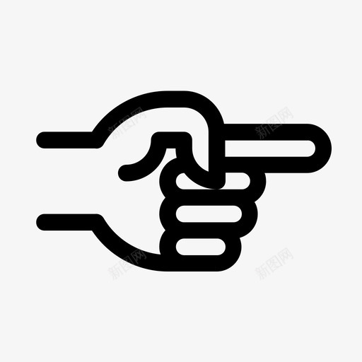 指向右手指向前图标svg_新图网 https://ixintu.com 向前 手 手指 手粗大 指向右