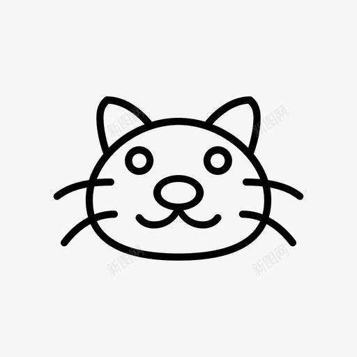 猫动物头图标svg_新图网 https://ixintu.com 动物 喵喵 头 宠物 猫