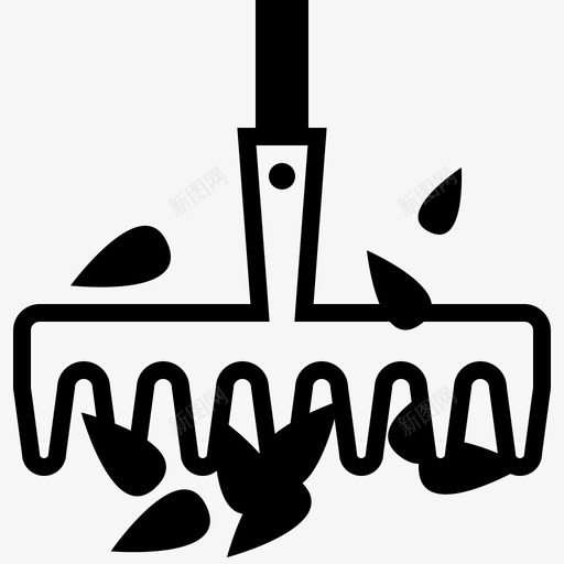 用树叶耙秋天花园图标svg_新图网 https://ixintu.com 园艺 用树叶耙 秋天 美味的花园工具 花园