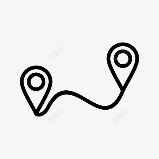 路线目的地导航图标svg_新图网 https://ixintu.com 业务 导航 目的地 路径 路线