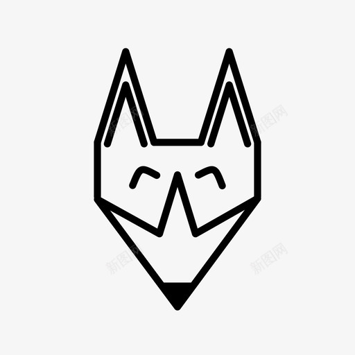 狐狸动物脸图标svg_新图网 https://ixintu.com 动物 狐狸 狐狸脸 脸