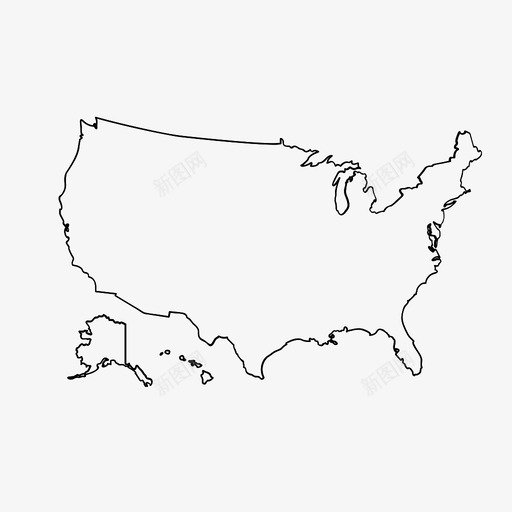 美国地图图标svg_新图网 https://ixintu.com 美国地图