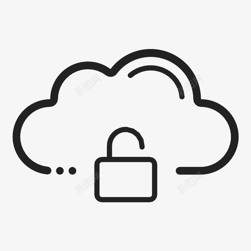 云解锁开放解锁云图标svg_新图网 https://ixintu.com 云解锁 开放 解锁云