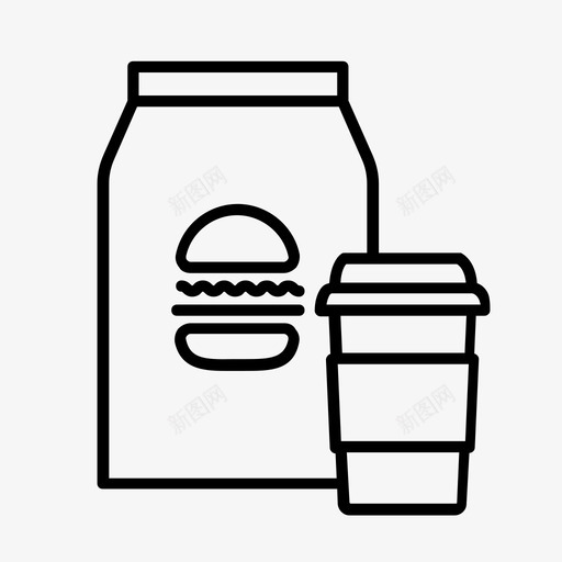 外卖汉堡咖啡食物图标svg_新图网 https://ixintu.com 咖啡 外卖 外卖汉堡 食物