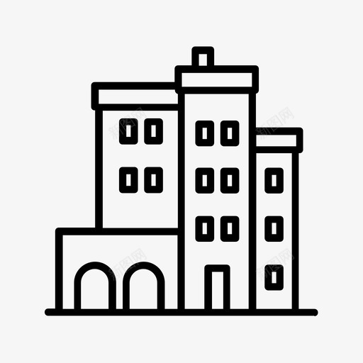 建筑物城市城镇图标svg_新图网 https://ixintu.com 单位 城市 城镇 市区 建筑物