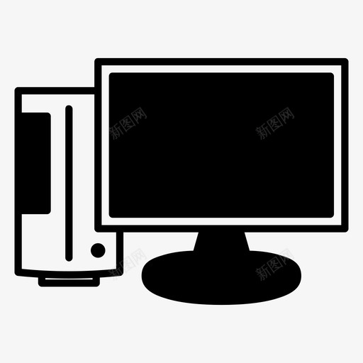 电脑台式机家用电脑图标svg_新图网 https://ixintu.com 个人电脑 台式机 家用电脑 工作站 电脑