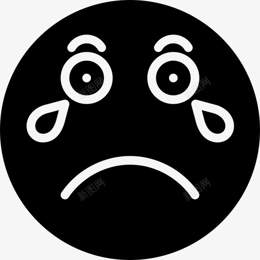 哭泣表情符号脸图标svg_新图网 https://ixintu.com 哭泣 粉碎图标表情2固体 脸 表情符号